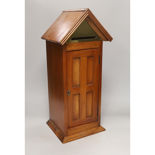 1464 - A country house style mahogany sentry letter box, 56cm high