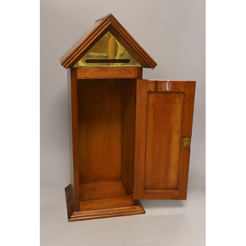 1464 - A country house style mahogany sentry letter box, 56cm high