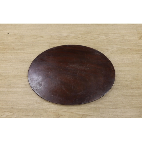 1477 - A George III mahogany oval galleried tray, 65cm wide