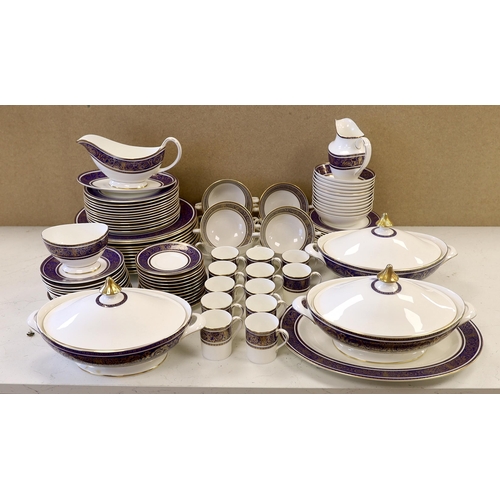 1478 - A Royal Doulton Imperial Blue dinner and coffee service