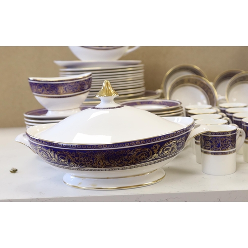 1478 - A Royal Doulton Imperial Blue dinner and coffee service