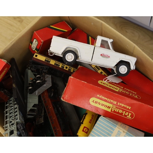 1482 - A collection of playworn diecast vehicles by Dinky Toys, Corgi Toys, Matchbox, etc., together with T... 