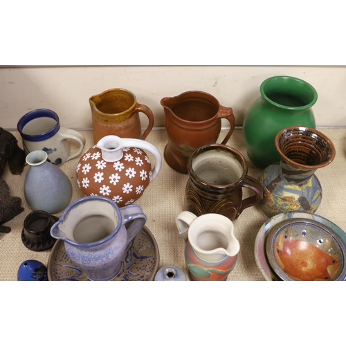 1517 - A quantity of various studio pottery pieces