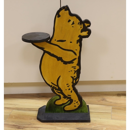 1524 - A Winnie the Pooh painted dumb waiter, 75cm high