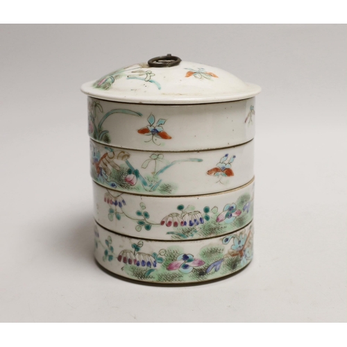 1531 - An early 20th century Chinese stacking food container, 13.5cm