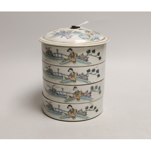 1536 - An early 20th century Chinese stacking food container, 16cm