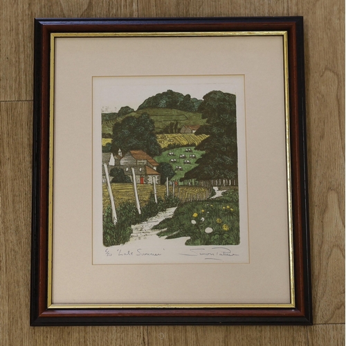 1661 - Simon Palmer (b.1956) colour etching, 'Late Summer', limited edition 6/50, signed in pencil, 21 x 17... 