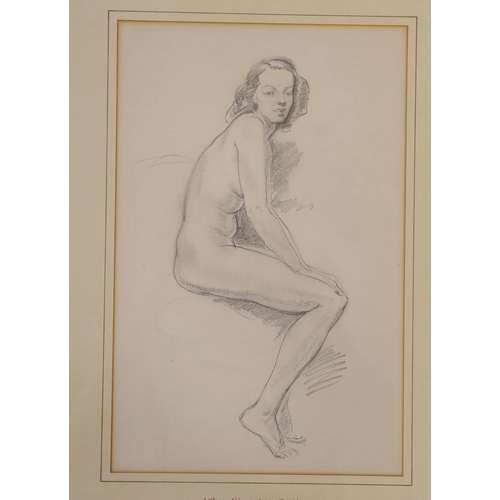 1674 - John Kingsley Sutton (1907-1976), two pencil sketches, Nude ladies, inscribed to the mount, largest ... 