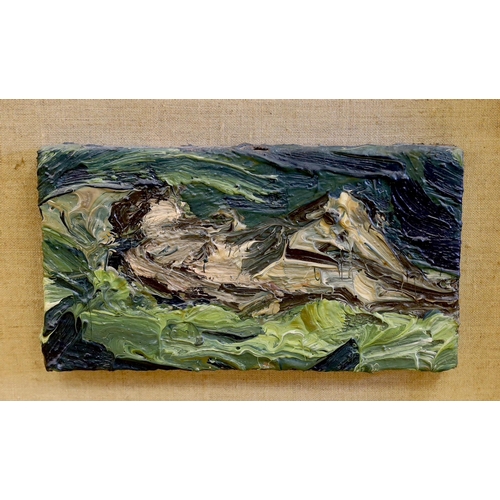 1675 - Barry Newis (1939-2017) pair of impasto oils on board, Reclining figures, one inscribed verso, 18 x ... 