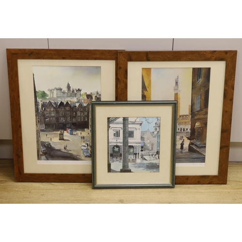 1678 - Alan Reed (b.1961) two colour prints including 'George Heriots School for Victoria Street', limited ... 