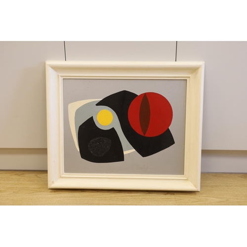 1686 - Anthony Twentyman (1906-1988), abstract oil on board, Geometric shapes, 56 x 44cm