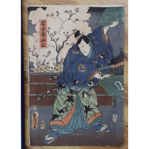 1696 - Utagawa Kunisada (1786-1865) Japanese woodblock Triptych, together with a similar example by the sam... 