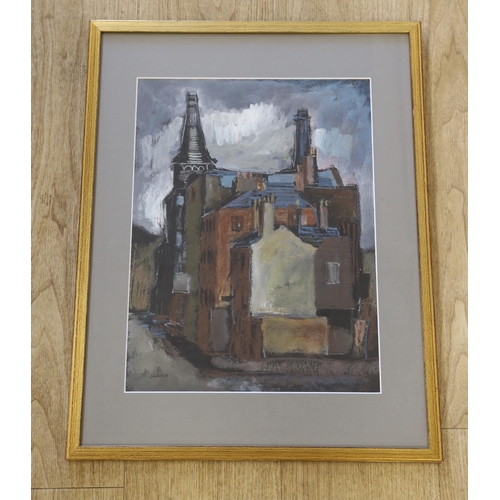 1712 - Geoffrey Lintott (20th century) mixed media, 'Industrial buildings, Manchester', signed and dated 6... 