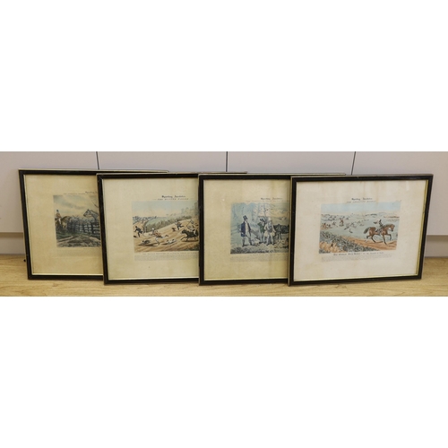 1720 - After Henry Thomas Alken (1785-1851) set of four colour etchings, Sporting Anecdotes including 'The ... 