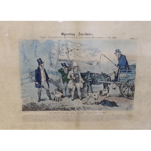 1720 - After Henry Thomas Alken (1785-1851) set of four colour etchings, Sporting Anecdotes including 'The ... 