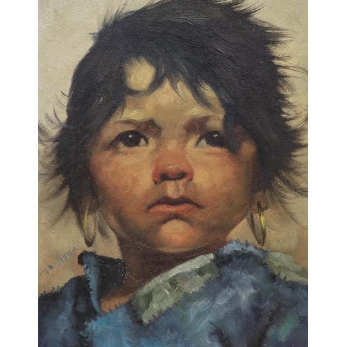 1724 - Jeanne Brandsma (Belgian, 1902-1992), pair of oils on canvas, Portraits of young children, signed, 2... 