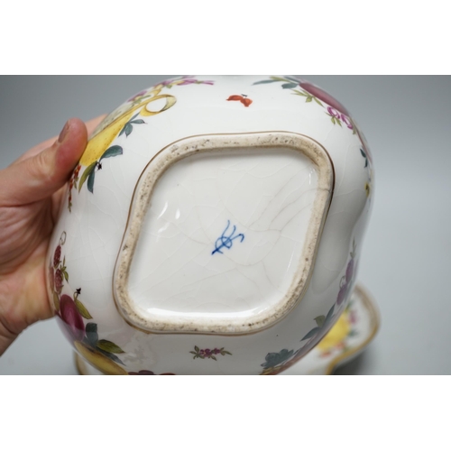 253 - A Helena Wolfsohn Dresden tureen, cover and stand together with a floral porcelain basket (2), large... 