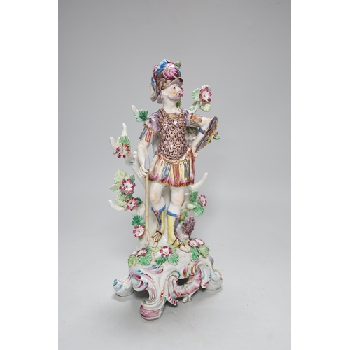 264 - A Bow porcelain figure of a gladiator, c.1765-70, 30cm high