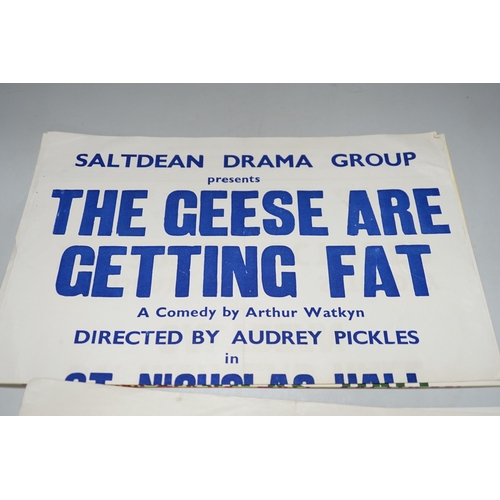 269 - Six 1940s unframed posters, Saltdean Drama Group, A Letter From the General, Blithe Spirit, Cou... 