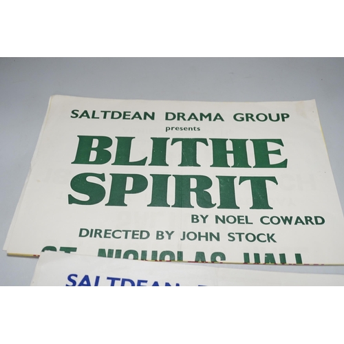 269 - Six 1940s unframed posters, Saltdean Drama Group, A Letter From the General, Blithe Spirit, Cou... 