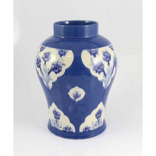 272 - A Moorcroft late Florian forget-me-nots powder blue temple jar