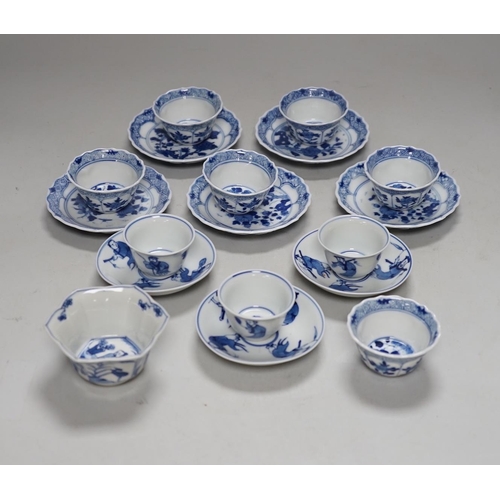 286 - Two miniature Chinese blue and white porcelain part tea sets