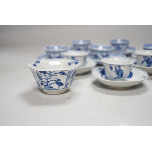 286 - Two miniature Chinese blue and white porcelain part tea sets