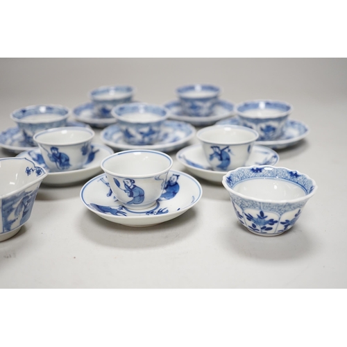 286 - Two miniature Chinese blue and white porcelain part tea sets