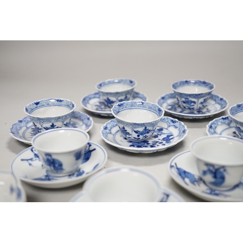 286 - Two miniature Chinese blue and white porcelain part tea sets