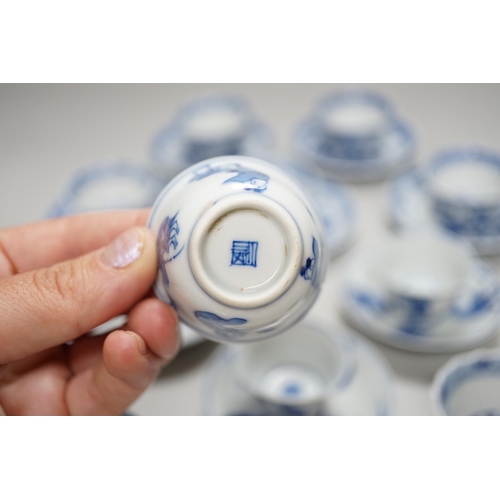 286 - Two miniature Chinese blue and white porcelain part tea sets