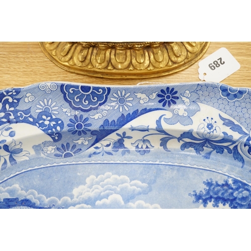 289 - A 19th century Spode Italian blue and white serving platter, c.1820, 57cm wide