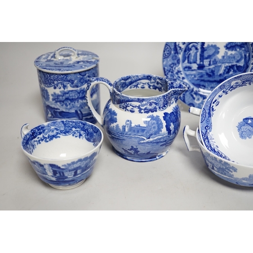 302 - A large collection of Copeland Spodes Italian, dinner, tea and coffee service, mostly blue stamped ... 