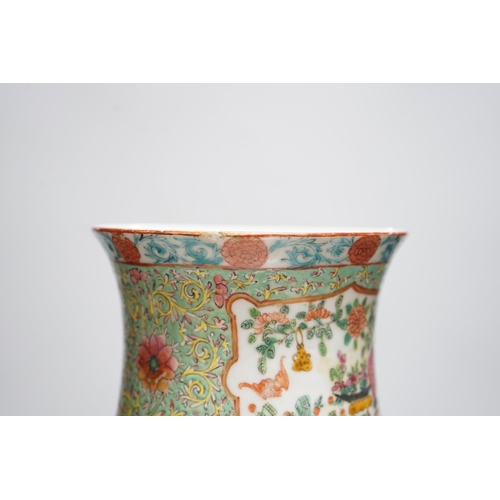 358 - A 19th century Chinese enamelled porcelain vase on a green ground, 36.5cm