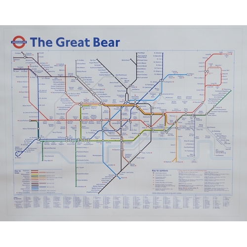 687 - After Simon Patterson (b.1967) colour lithograph, comical tube map, 'The Great Bear', 78 x 59cm... 