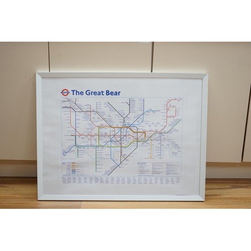 687 - After Simon Patterson (b.1967) colour lithograph, comical tube map, 'The Great Bear', 78 x 59cm... 