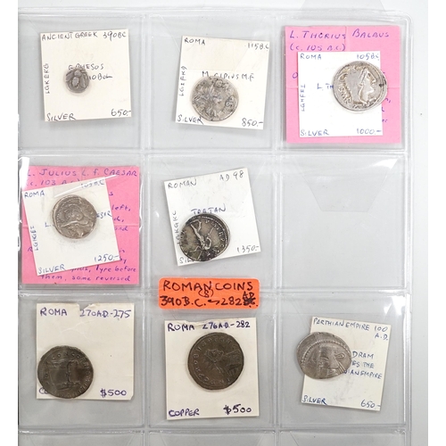 970 - Roman Empire, Greek and Parthian coins, Comprising four silver AR denarii - Roman Republic, M.Cipius... 