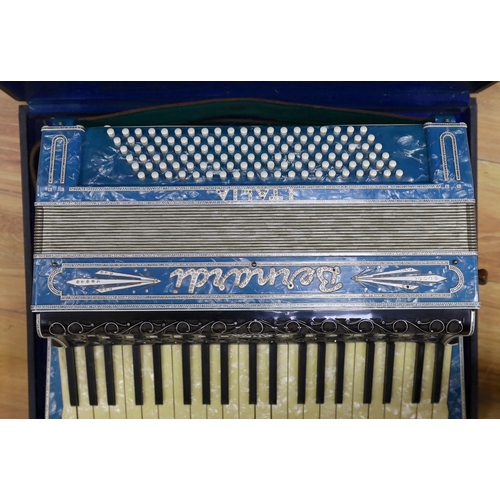 306 - A cased Bernadi piano accordion