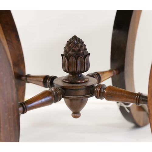 49 - A Victorian rosewood dressing stool on scrolled supports, width 46cm, height 48cm