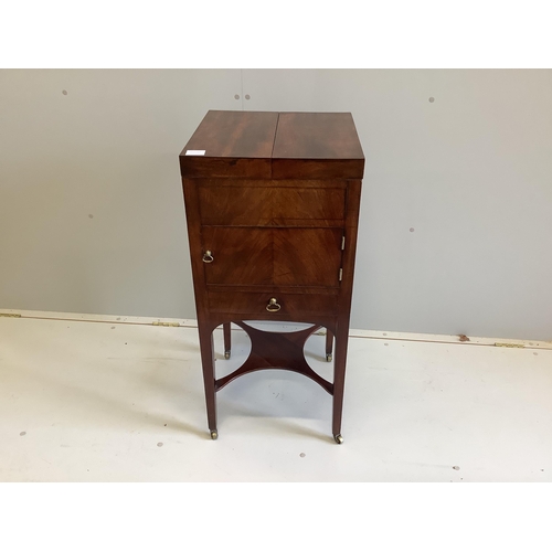 50 - A George III mahogany enclosed washstand, width 40cm, depth 40cm, height 89cm