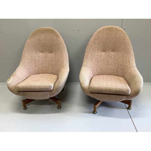 57 - Two Greaves and Thomas egg chairs, width 70cm, depth 76cm, height 96cm