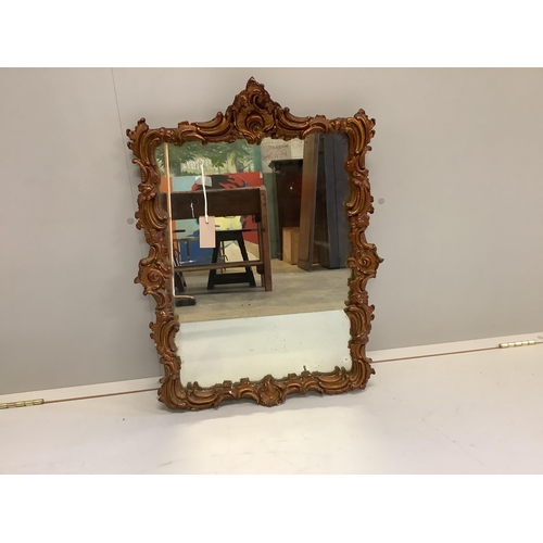 1081 - A Victorian style giltwood and composition rectangular wall mirror, width 54cm, height 76cm