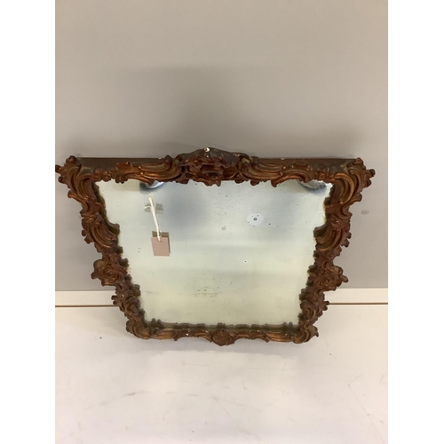 1081 - A Victorian style giltwood and composition rectangular wall mirror, width 54cm, height 76cm