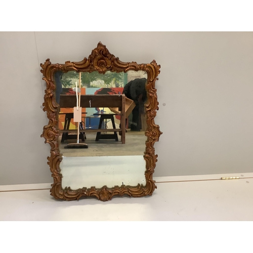 1081 - A Victorian style giltwood and composition rectangular wall mirror, width 54cm, height 76cm