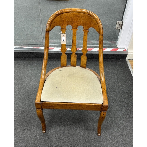 1116 - A Biedermeier style maple salon chair, width 47cm, depth 39cm, height 80cm