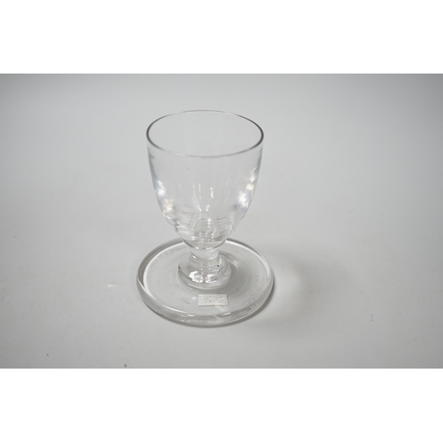 1267 - An English lead crystal ships dram, c1790-1800, the bowl, which is heavily striated, is of rounded ... 