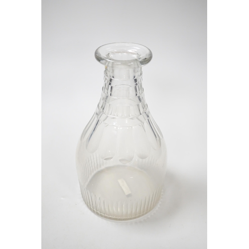 1283 - A rare English lead crystal Georgian carafe, c.1810-30, three rows of square cut facets replace earl... 