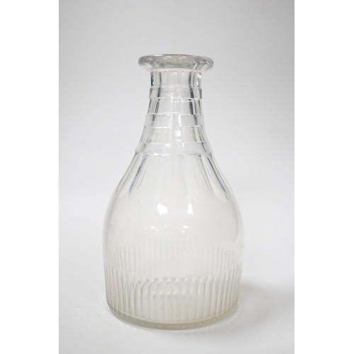 1283 - A rare English lead crystal Georgian carafe, c.1810-30, three rows of square cut facets replace earl... 