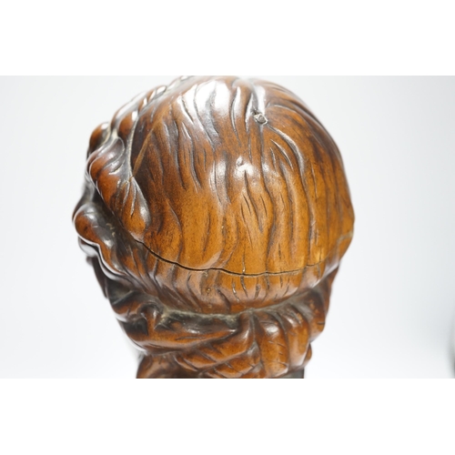 1301 - A carved walnut bust of Clytie, possibly Italian, 35cm high