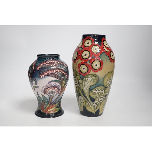 1330 - A Moorcroft gypsy vase designed by Rachel Bishop and a Collector's Club floral vase, limited editi... 