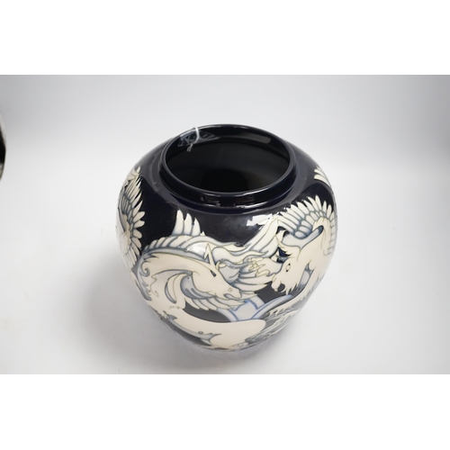 1338 - A large Moorcroft Dance of the Griffin jar and cover, limited edition no 11/100. Designed by Vicky... 